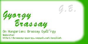 gyorgy brassay business card